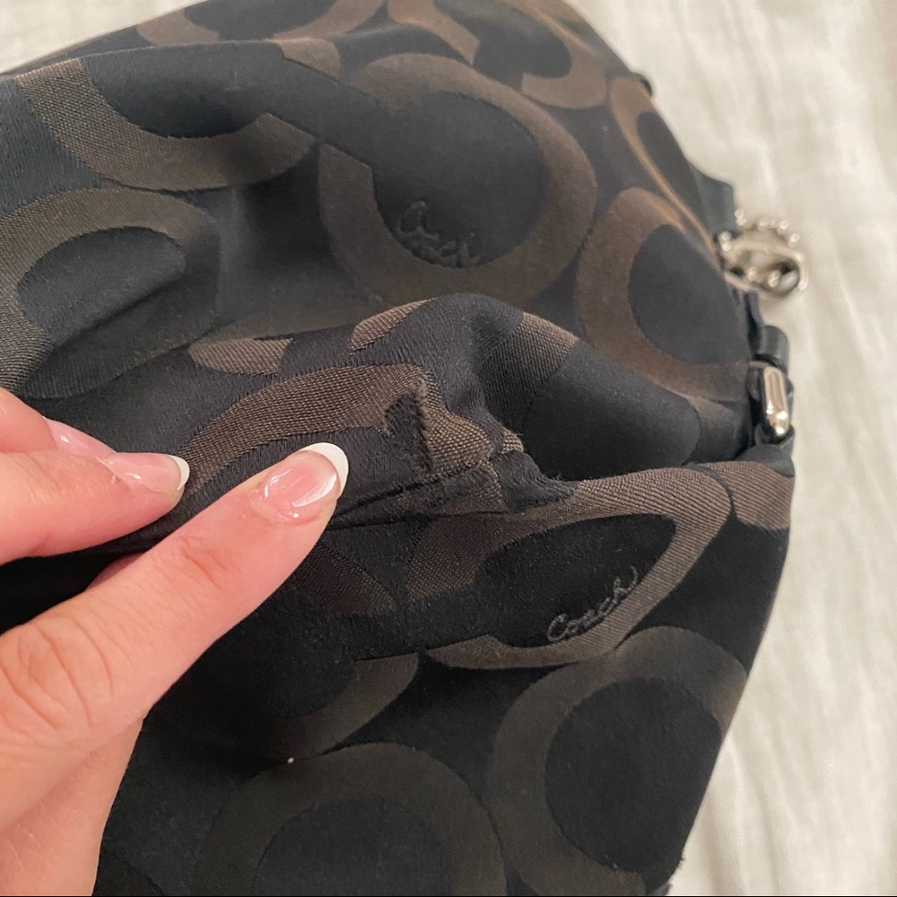 SOLD Coach op art black sateen hobo bag - Picture 9 of 12